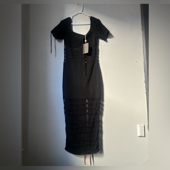 House of CB Black Sheer Midi Dress - Picture 4 of 10